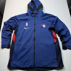 Philadelphia 76ers Jacket Mens 2XL Blue NBA Basketball Nike Dri-FIT Full Zip